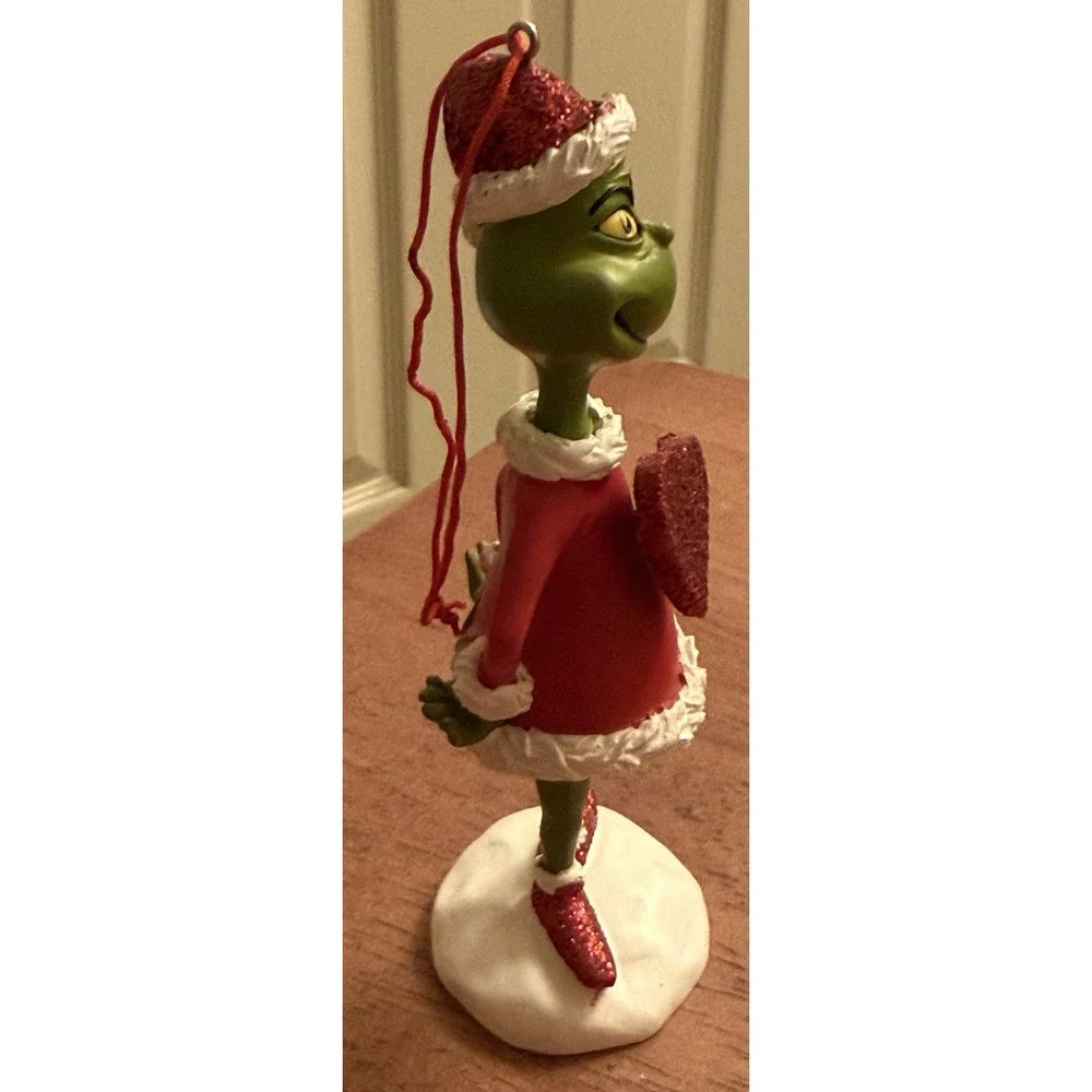 Dr. Seuss Grinch Spring Heart‎ Christmas Ornament 2009 RARE EUC